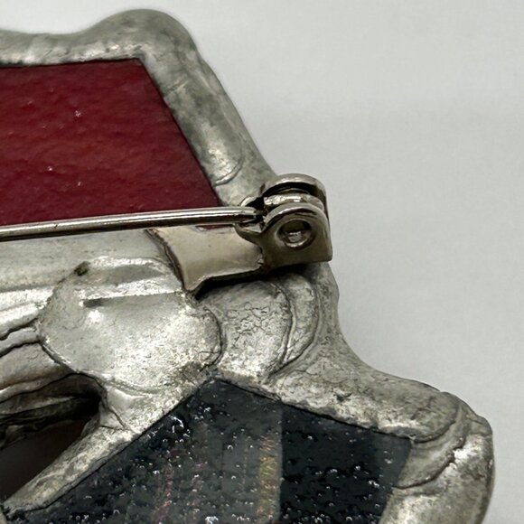 Abstract Modernist Handmade Brooch Stained Glass Brutalist Style Geometric OFAK - Picture 13 of 16